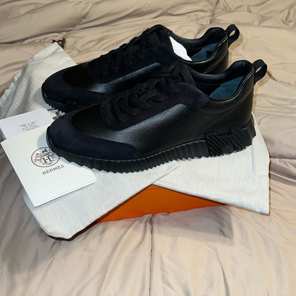 Hermes | Shoes | Nib Hermes Mens All Black Bouncing Sneaker465